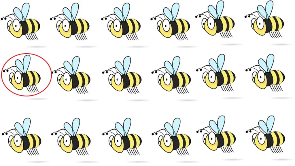 optical illusion find a bee