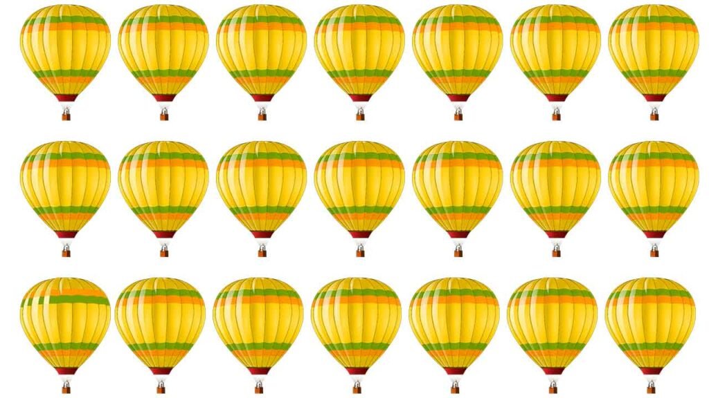 Odd hot air balloon optical illusion challenge image