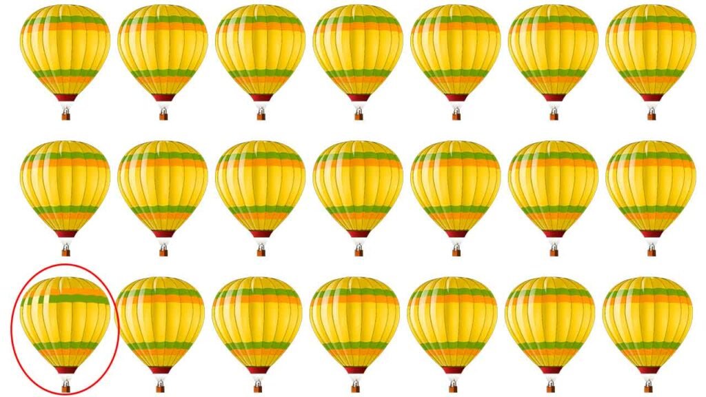 Odd hot air balloon optical illusion challenge image