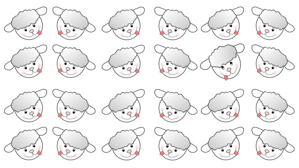 Sheep That Is Different solution. Optical Illusions