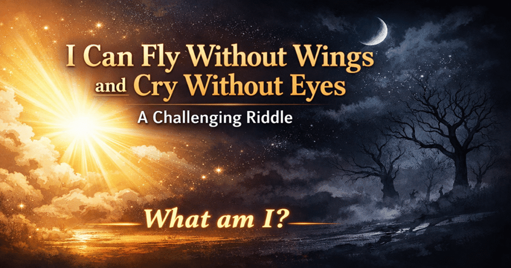 Challenging riddle with answer illustrated using light and darkness concept