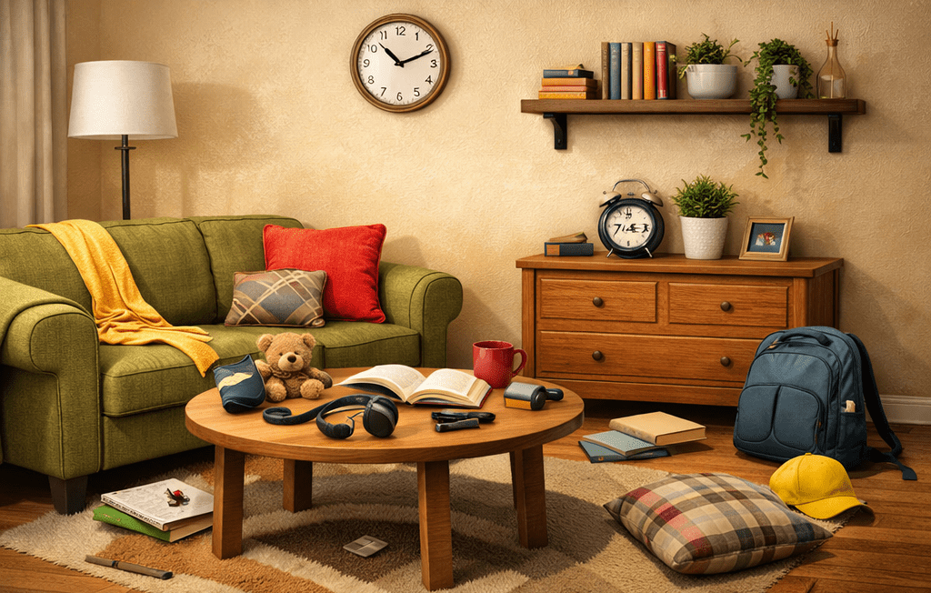 room memory challenge before and after images find what disappeared from living room puzzle