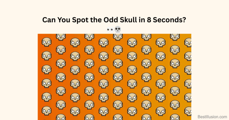 Optical illusion — find the odd skull hidden among identical skulls