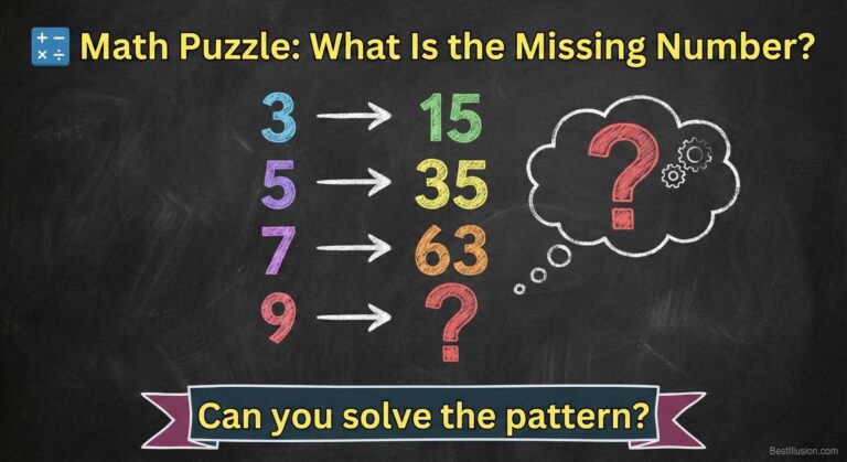 Math puzzle missing number sequence showing 3 to 15, 5 to 35, 7 to 63, and 9 to a question mark.