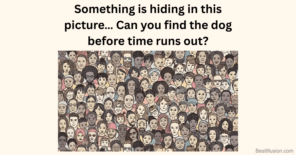 Optical illusion image showing a hidden dog blended into the background, designed to test observation skills within 15 seconds.