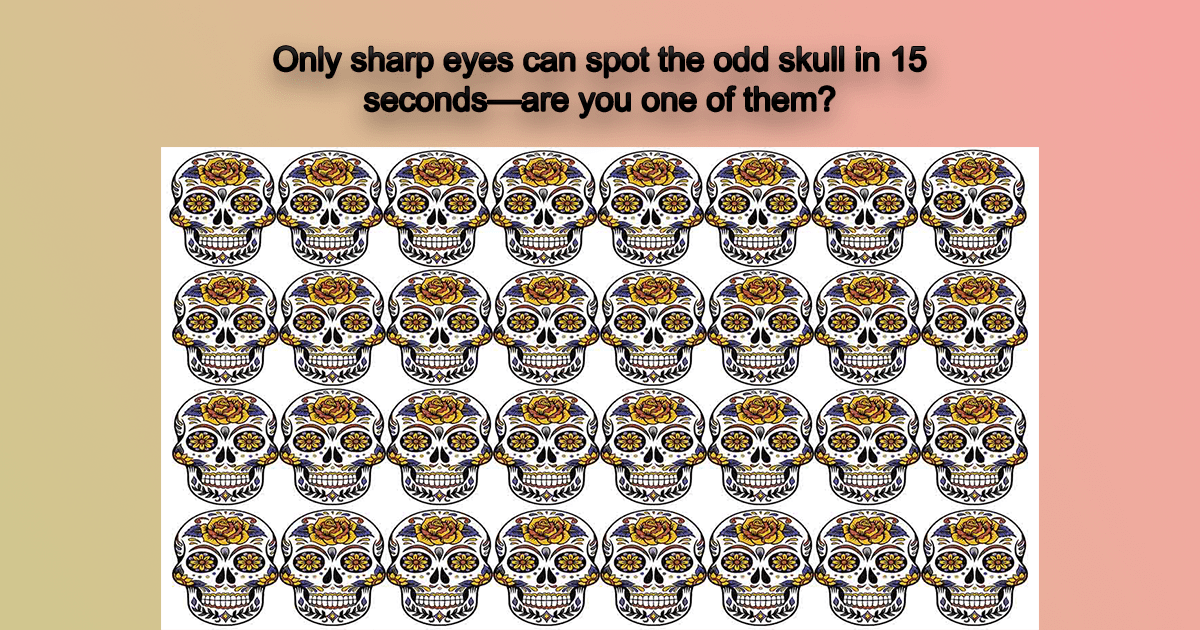 odd skull optical illusion challenge find the different skull
