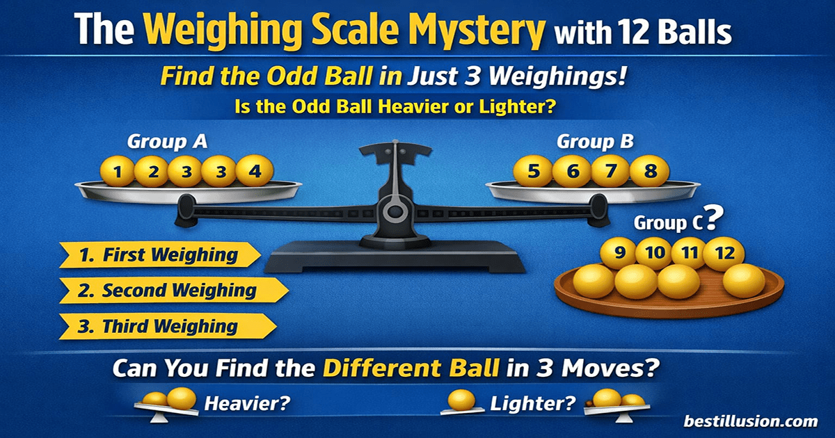Weighing scale puzzle with 12 identical balls