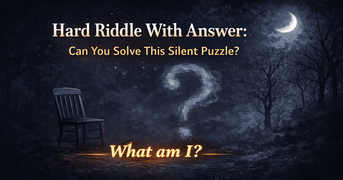 Hard riddle with answer about silence illustrated with a quiet dark background